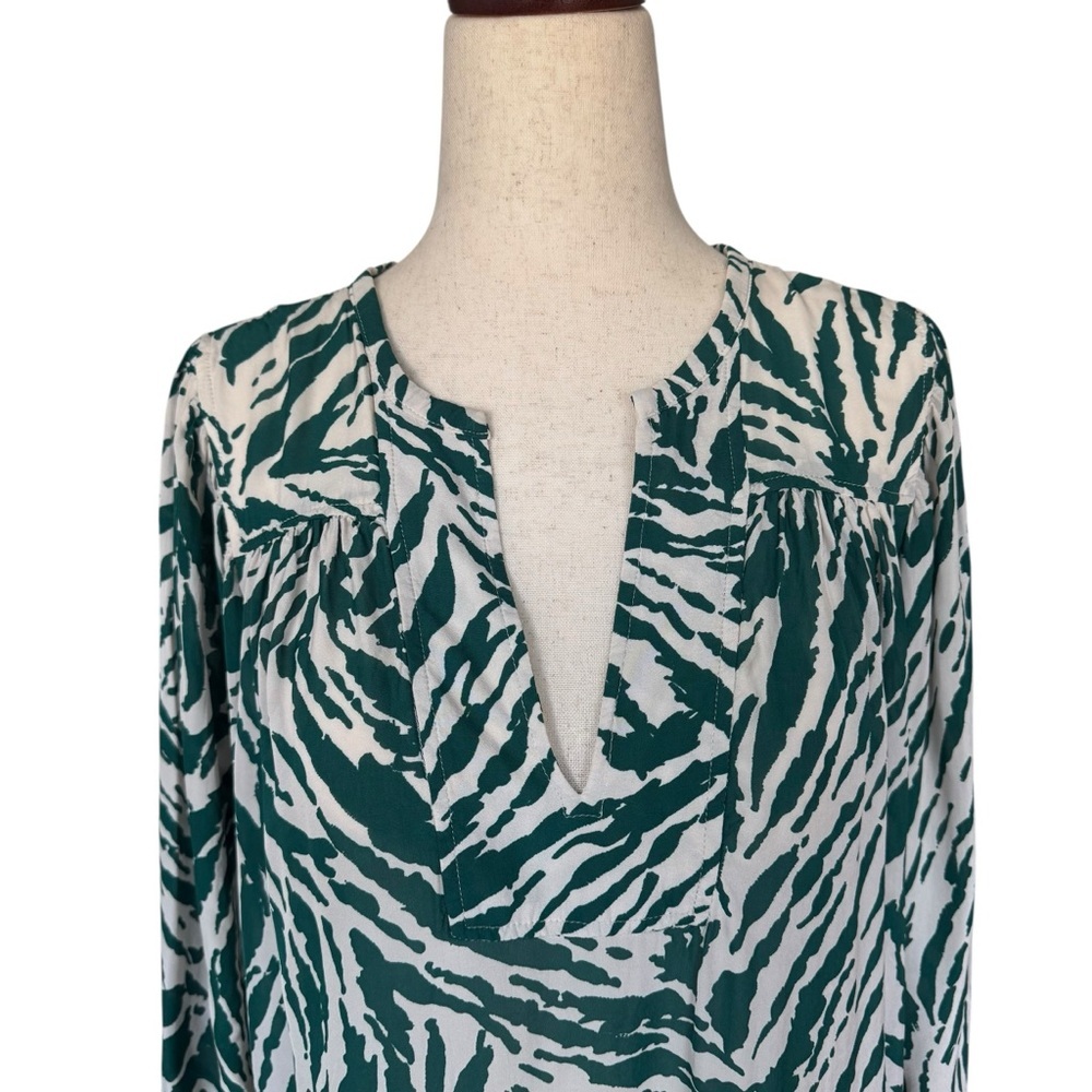 BA&SH Vidris Green White Lady Top Blouse Zebra Print Small - Picture 5 of 11
